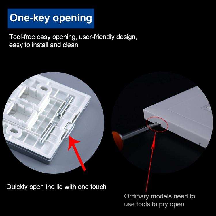 CAT.6 Shielded Pass-through Network Module, Dual Ports Panel + Shielded Pass-through (White)