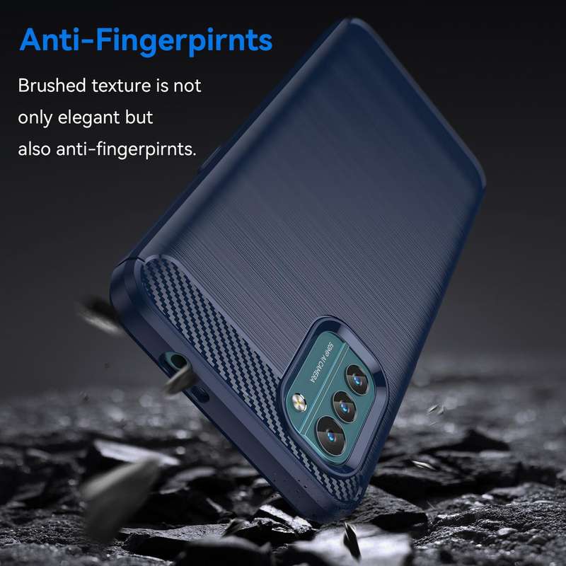 For Nokia G21 Brushed Texture Carbon Fiber TPU Phone Case(Blue)