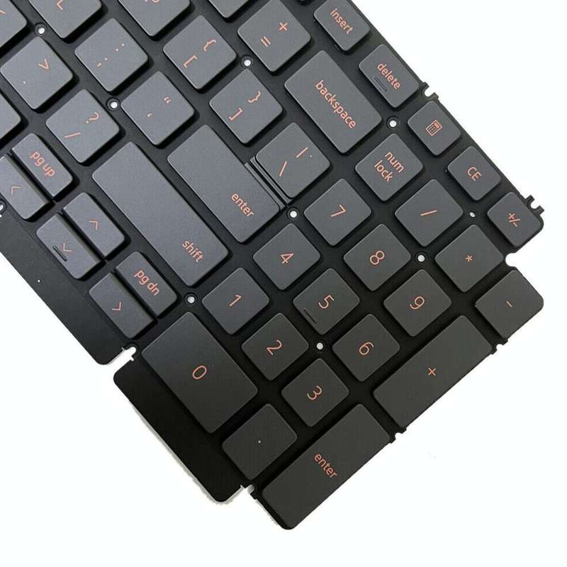 For Dell Inspiron G15 5510 5511 5515 5520 US Version Orange Backlight Laptop Keyboard(Black)