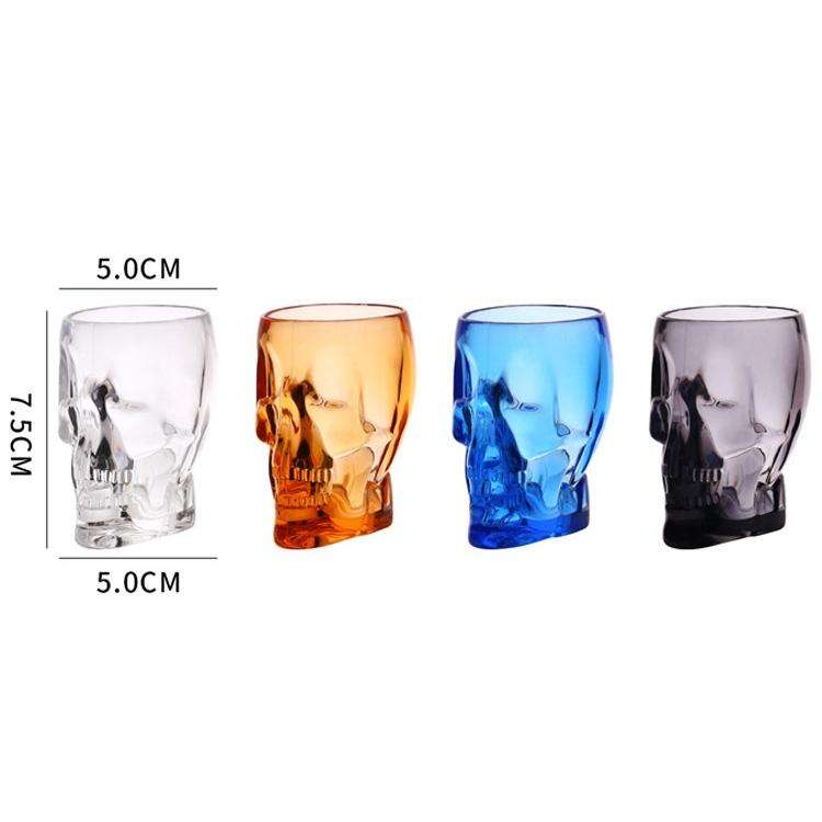 Skull Shape Transparent Acrylic Beer Cups(Amber)