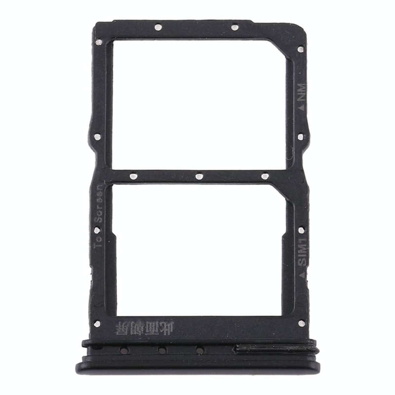 SIM Card Tray + NM Card Tray for Huawei P40 Lite 5G (Black)