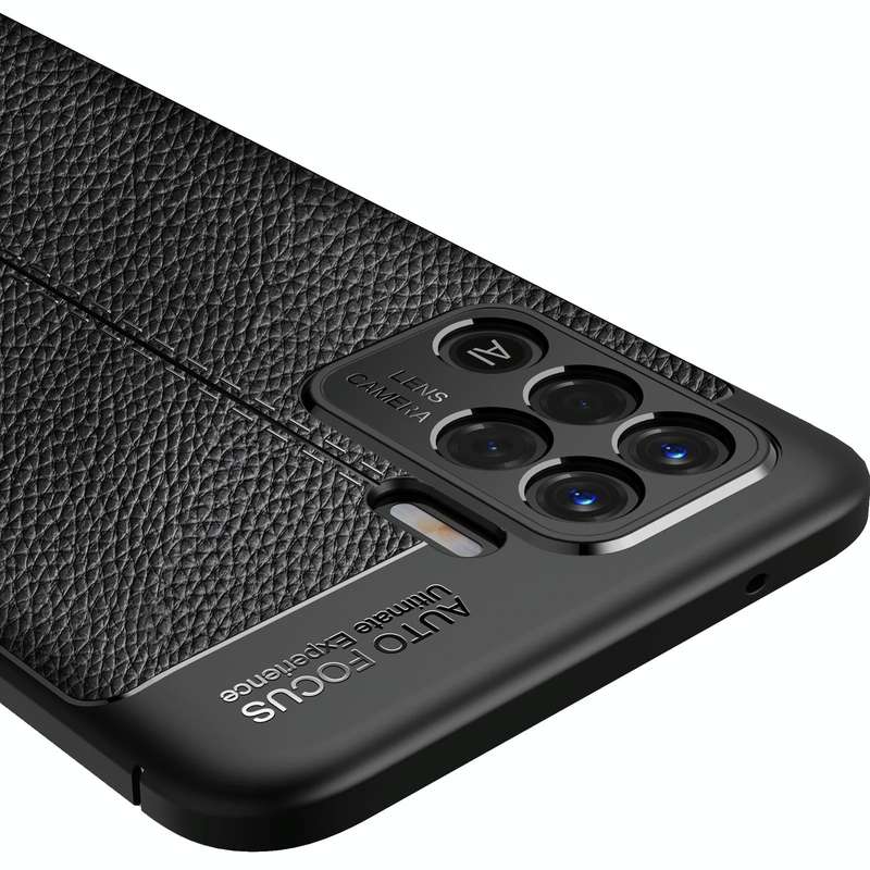 For OPPO F19 Pro Litchi Texture TPU Shockproof Case(Black)