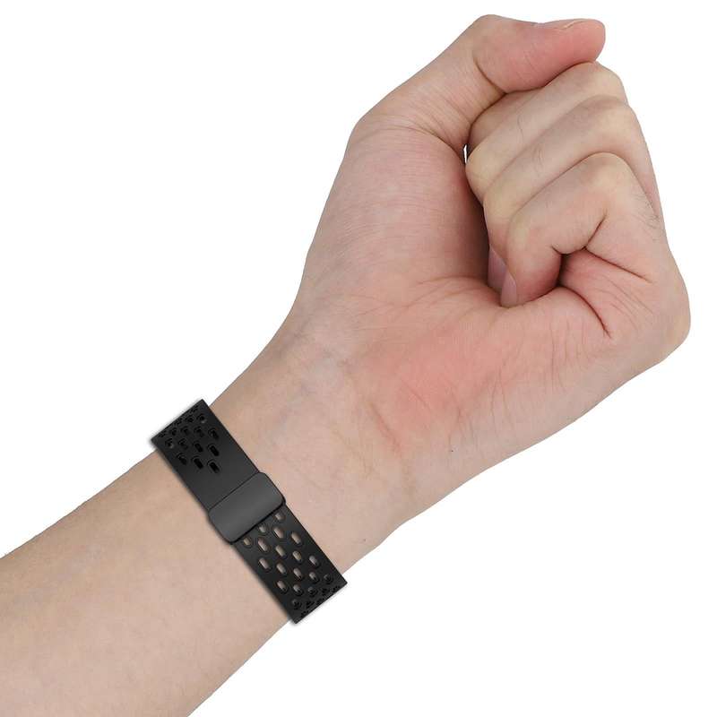For SUUNTO 5 Peak 22mm Folding Magnetic Clasp Silicone Watch Band(Wine Red)