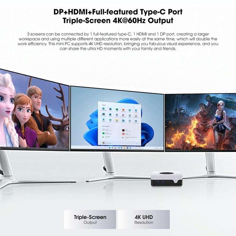 CHIWI LarkBox X Mini PC, Windows 10, AMD Ryzen 7 3750H Quad Core up to 4.0 GHz, 12GB+512GB, Suppo...