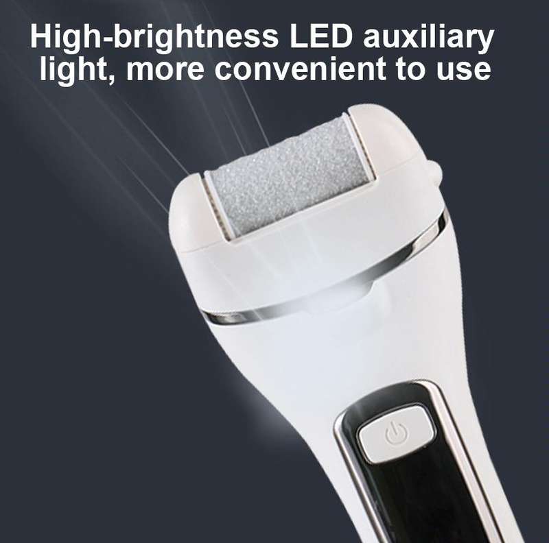Electric Foot Grinder Digital Display Rechargeable Pedicure Peeling, Color: 10-piece Set White