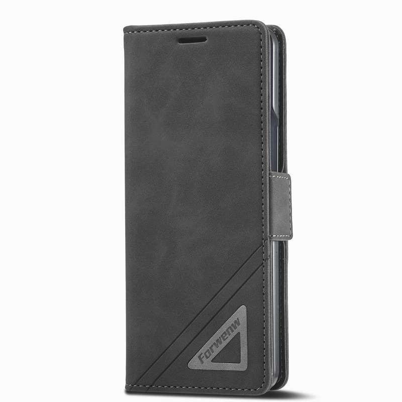 For Samsung Galaxy Z Fold3 5G Forwenw Dual-side Buckle Leather Phone Case(Black)