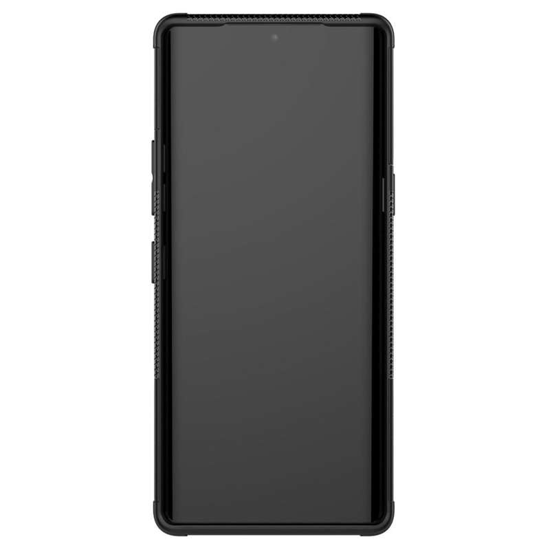 For LG Velvet Tire Texture Shockproof TPU+PC Protective Case with Holder(Black)