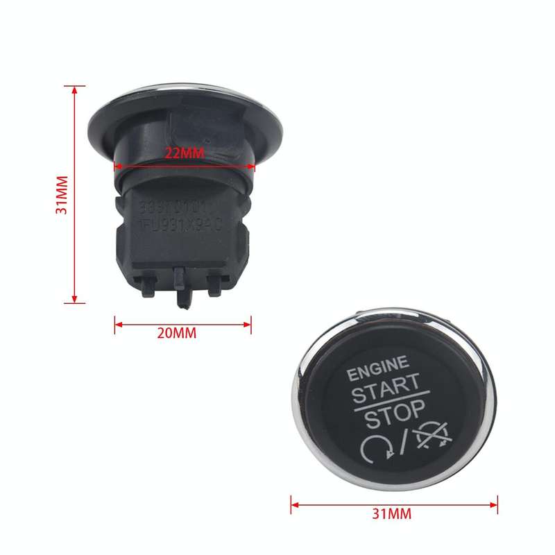 Car Push Bottom Start Switch + Tool Kits 1FU931X9AC for Jeep Grand Cherokee / Dodge