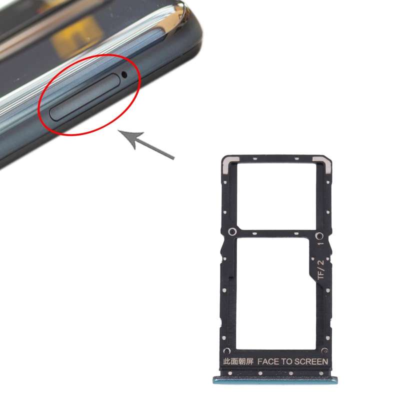 SIM Card Tray + SIM Card Tray / Micro SD Card Tray for Xiaomi Poco X3 GT 21061110AG (Green)