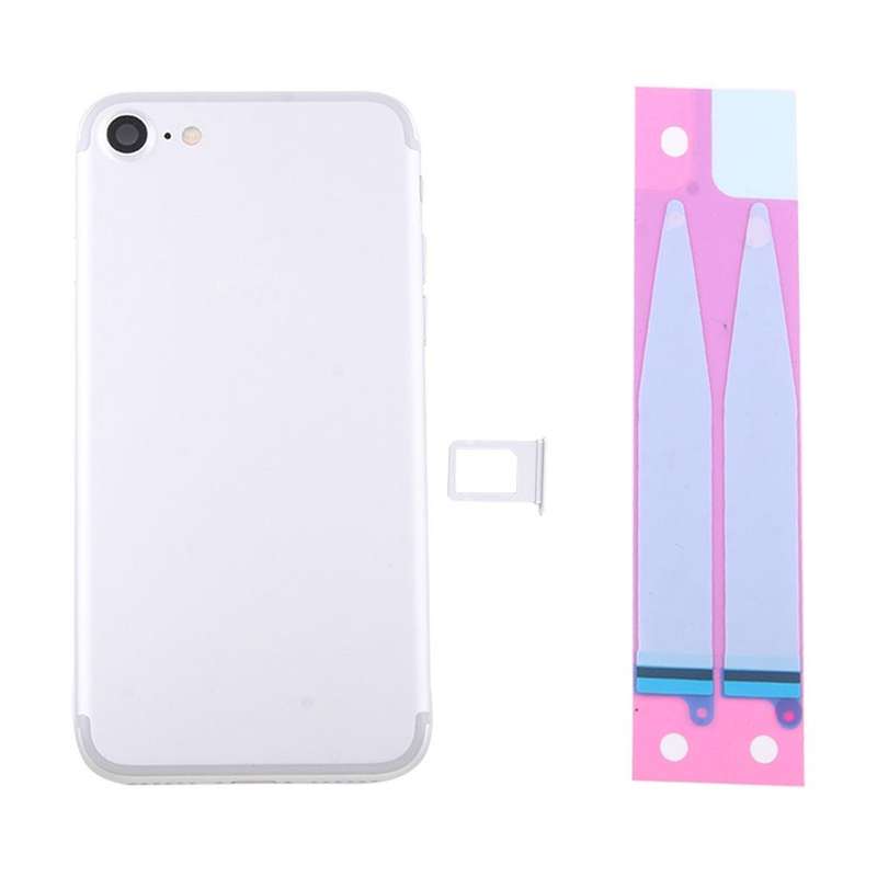 Battery Back Cover Assembly with Card Tray for iPhone 7(Silver)