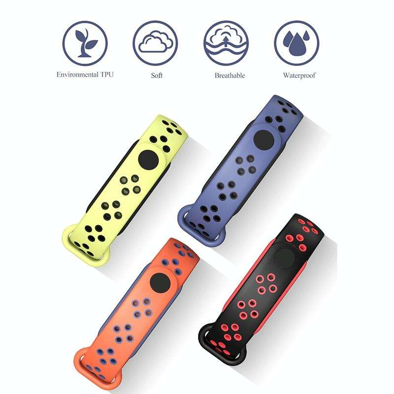 For Xiaomi Mi Band 5/6/7 Mijobs Sport Two-color TPU Watch Band(Grass+Black)
