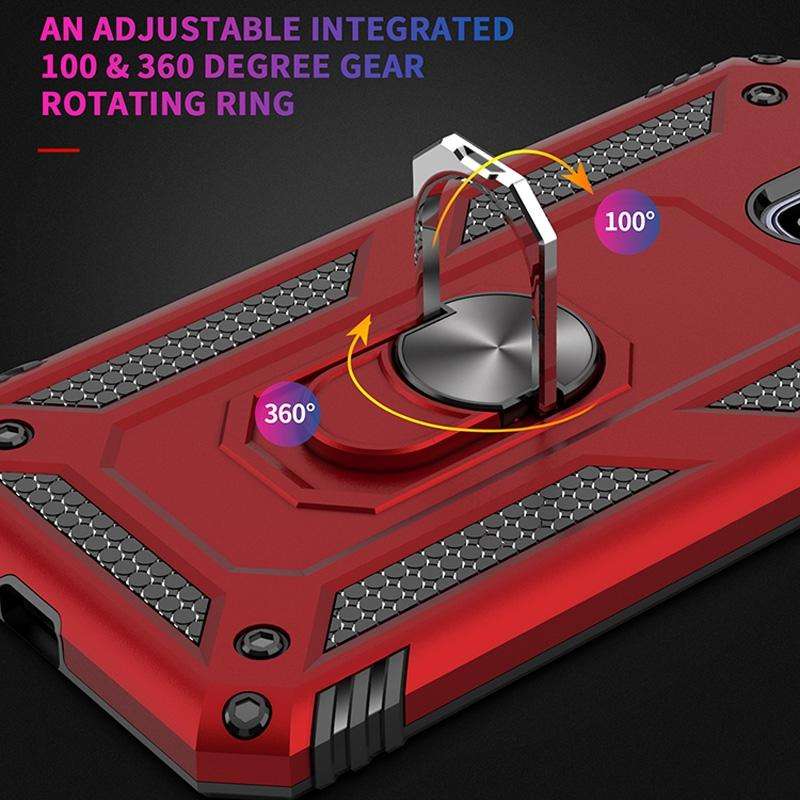 Sergeant Armor Shockproof TPU + PC Protective Case for Galaxy J4 2018, with 360 Degree Rotation H...
