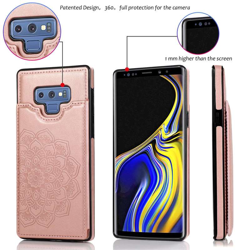 For Samsung Galaxy Note9 Double Buckle Mandala Pattern PU+TPU Protective Case with Card Slots & H...