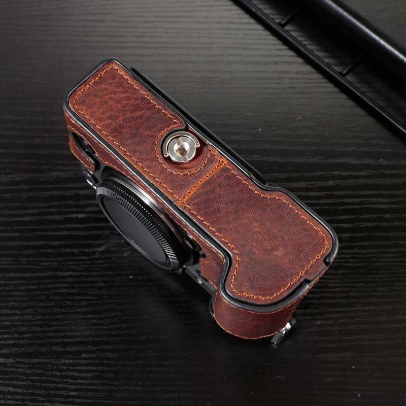 For FUJIFILM X-T5 Camera Cowhide Bag Anti-scratch Protective Case Base Cover(Black)