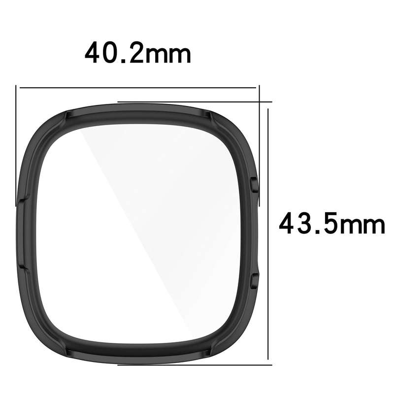 For Fitbit Versa 4 PC+ Toughened Film Integrated Protective Case(Black)