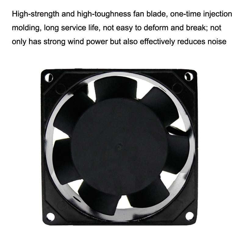 SMUOM SF8025AT 220V Double Ball Bearing 8cm Silent Chassis Cabinet Cooling Fan