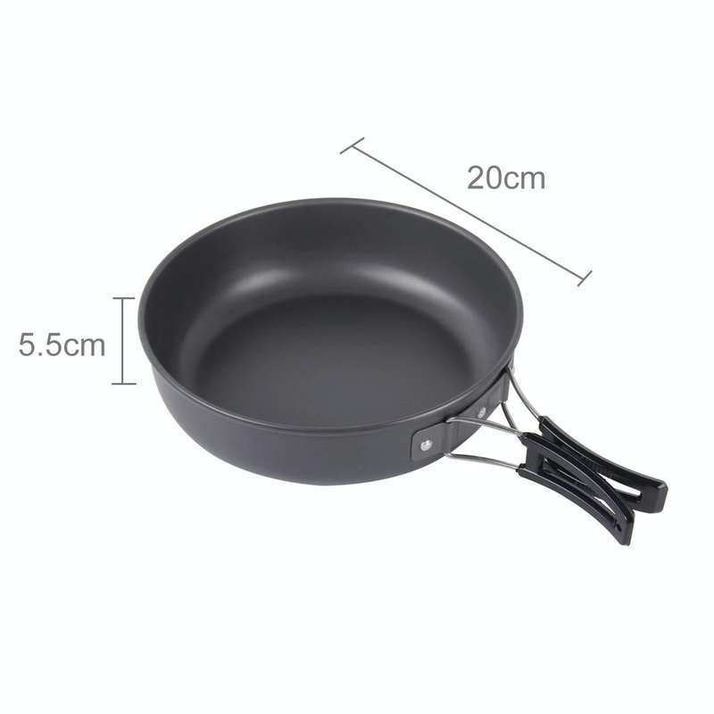 DS-500 Outdoor Camping Ultra Light Weight 15 Piece Cookware Stackable Set for 4-5 People, Size: L...