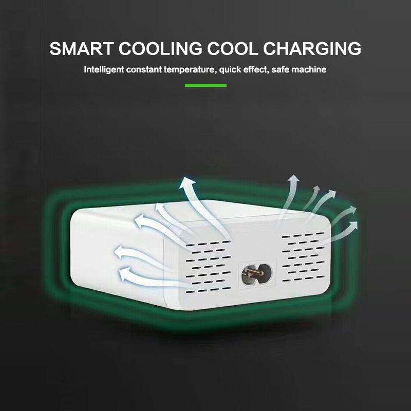 896 40W QC 3.0 6 USB Ports Fast Charger with LCD Digital Display, EU Plug(White)