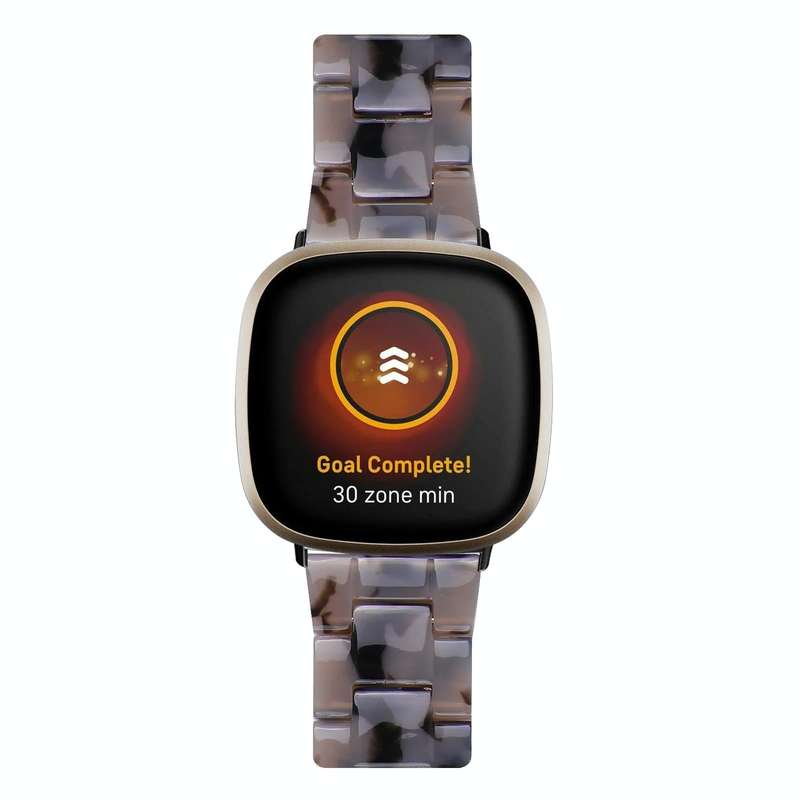 For Fitbit Versa 4 / Sense 2 Universal Resin Watch Band(Dark Grey)