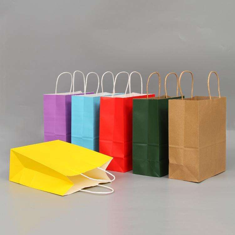 10 PCS Elegant Kraft Paper Bag With Handles for Wedding/Birthday Party/Jewelry/Clothes, Size:12x1...