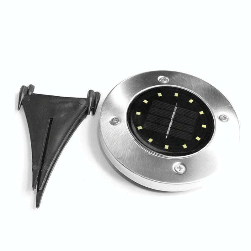 2 PCS 12 LEDs Solar Powered Buried Light Under Ground Lamp IP65 Waterproof Outdoor Garden Street ...