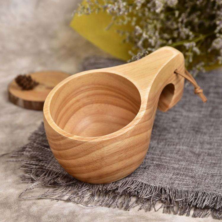 Hand Made Wood Tableware Green Wooden Cup, Capacity:101-200ml(Trunk)