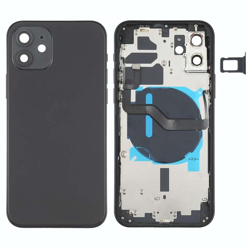 Battery Back Cover (with Side Keys & Card Tray & Power + Volume Flex Cable & Wireless Charging Mo...
