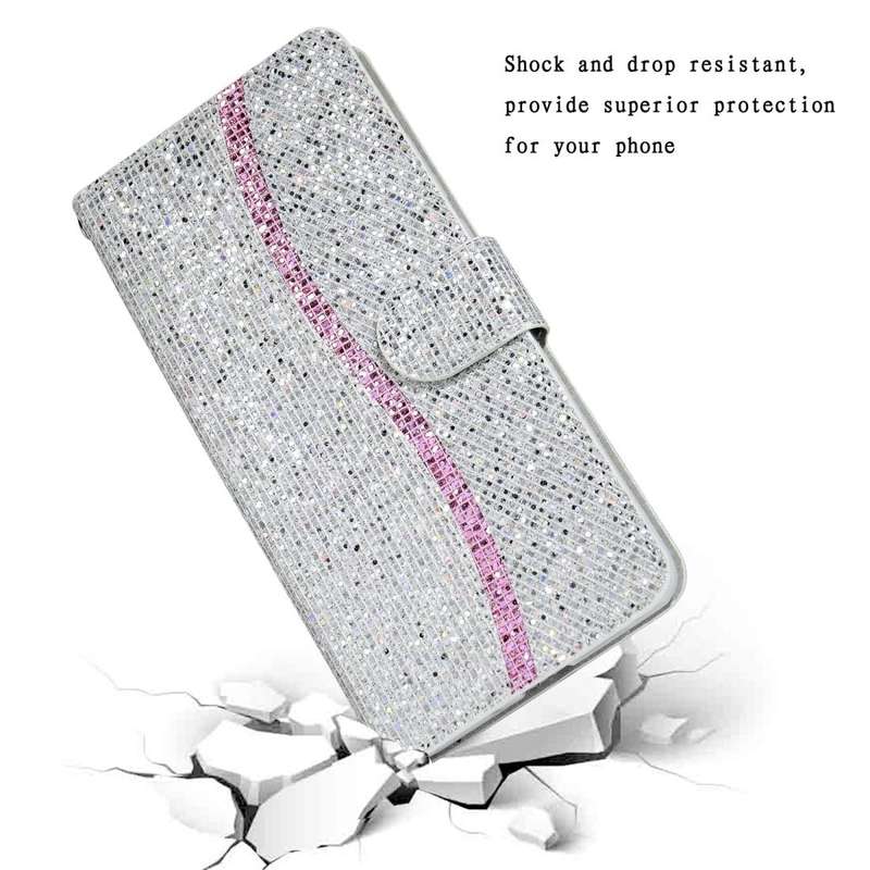 For Samsung Galaxy S10 Glitter Powder Horizontal Flip Leather Case with Card Slots & Holder & Lan...