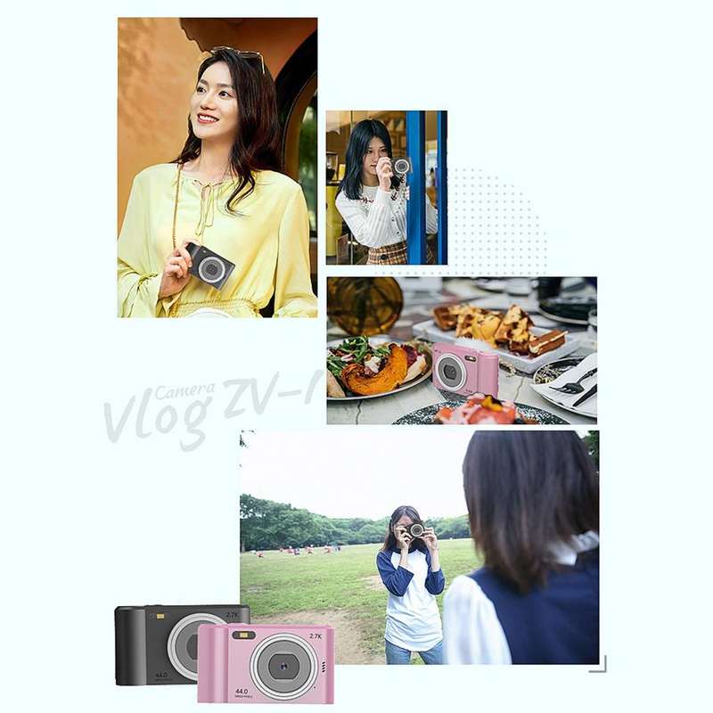 2.4-inch TFT Color Screen HD Digital Camera Portable Travel 8X Zoom Smart Camera(Silver Standard)