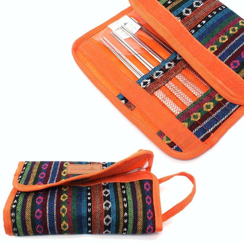Outdoor Tableware 12 Piece Suit Camping Portable Stainless Steel Chopsticks Knife Fork Spoon Supp...