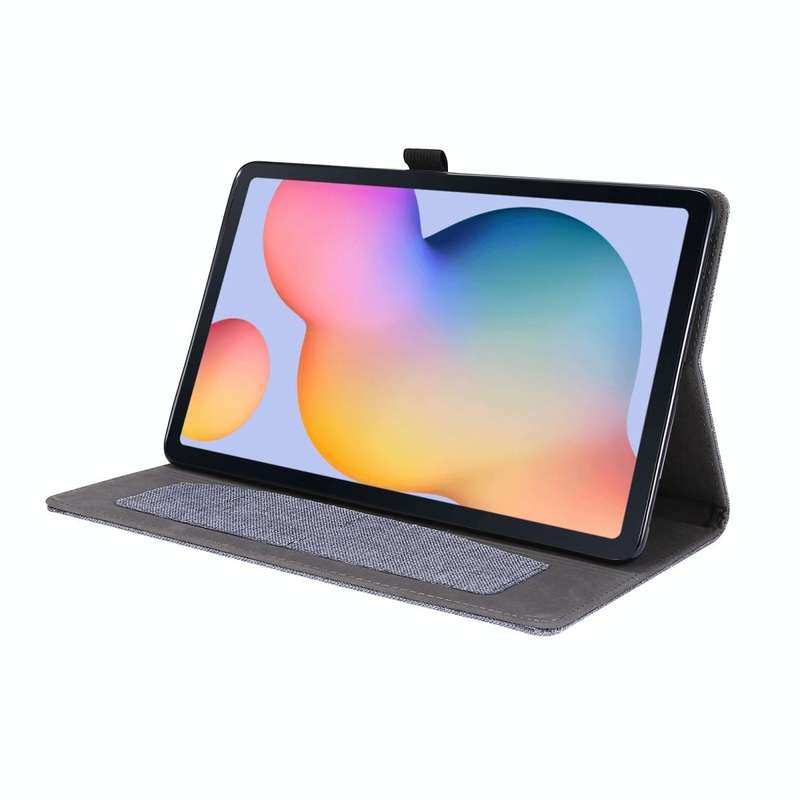 For Samsung Galaxy Tab S6 Lite Horizontal Flip TPU + Fabric PU Leather Protective Case with Name ...