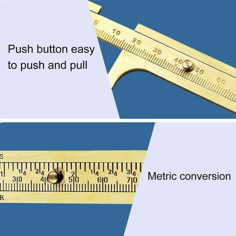 Portable Mini Brass Sliding 80mm Gauge Vernier Bead Jewelry Measuring Caliper