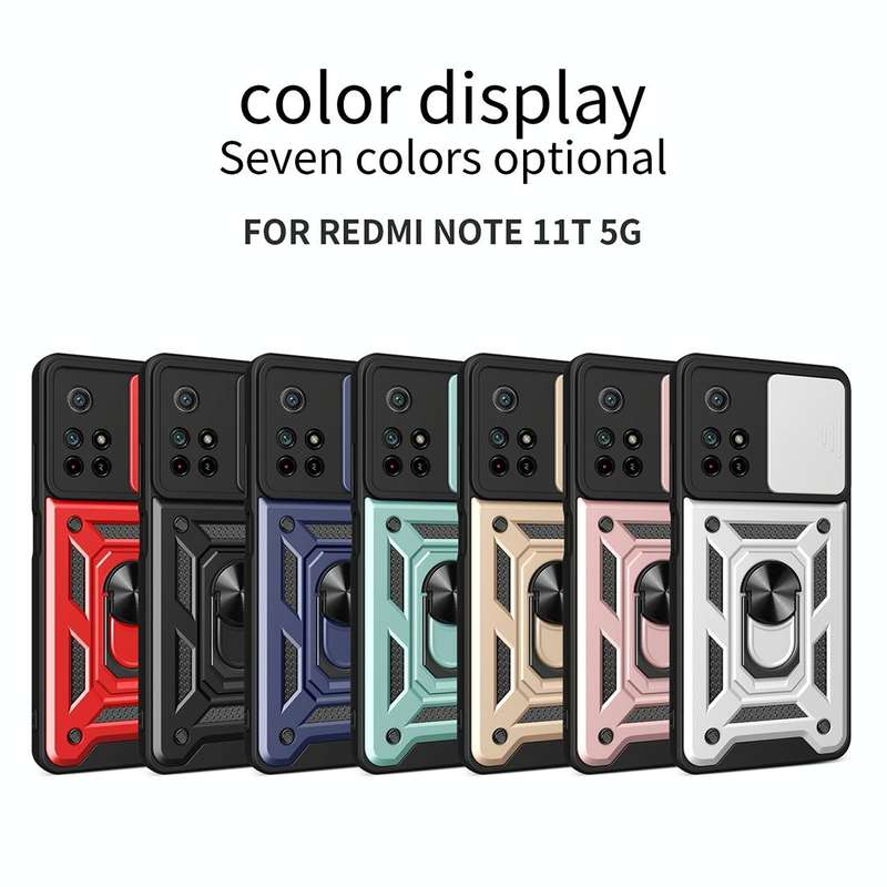 For Xiaomi Redmi Note 11 Pro (Global) Sliding Camera Cover TPU+PC Phone Case(Black)