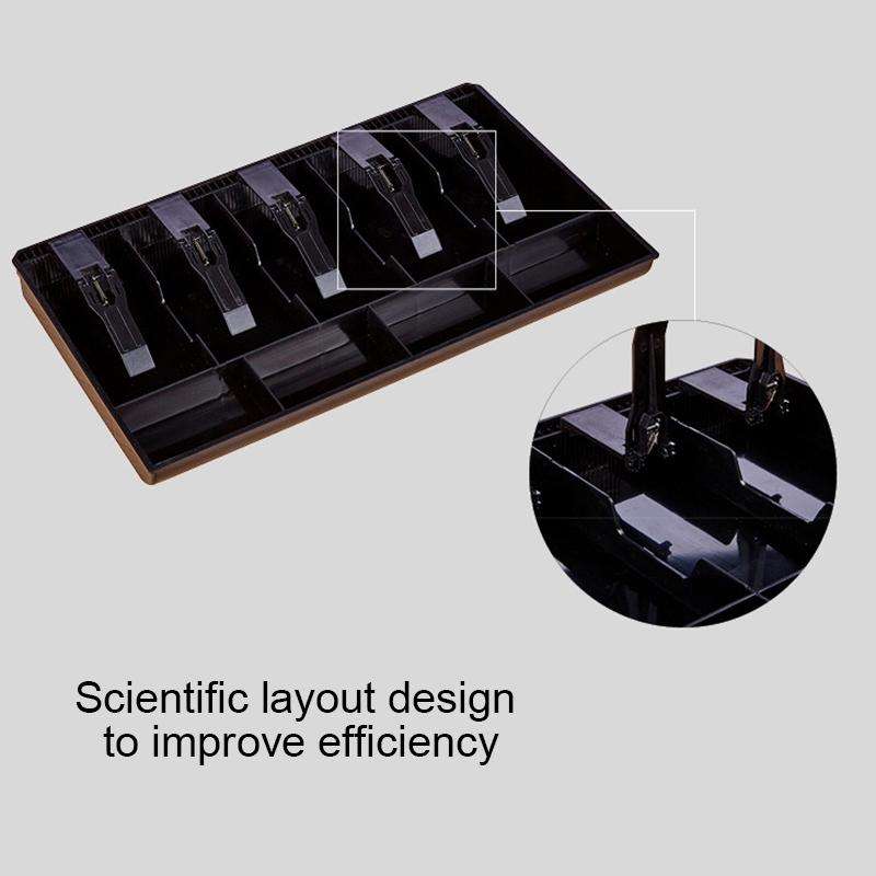 Durable Five-frame ABS Cash Coin Register Insert Cashier Drawer Storage Cash Register Tray Box Cl...