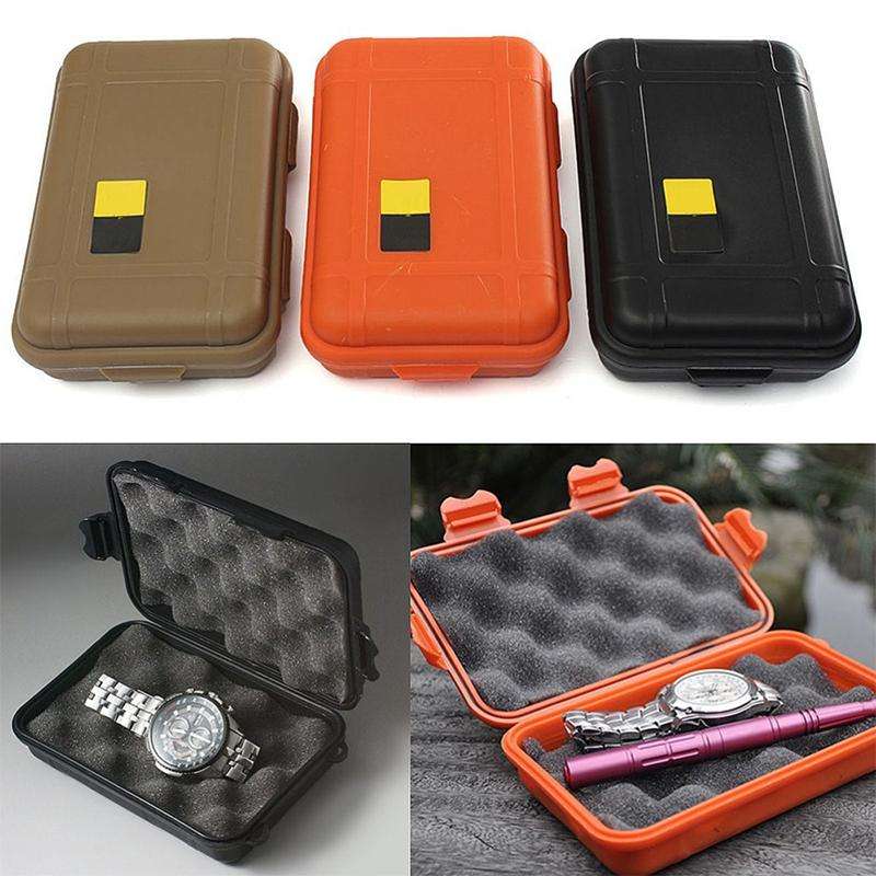 Outdoor Shockproof Waterproof Tool Box Airtight Case EDC Travel Sealed Container(Orange)