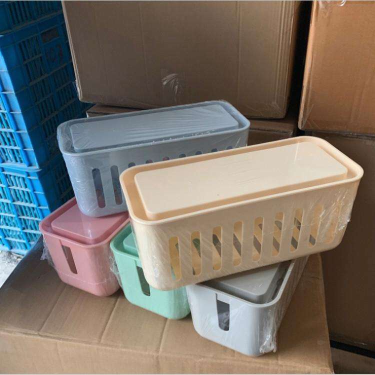 Safety Household Desktop Power Cable Storage Box Charger Socket Organizer(Yellow)