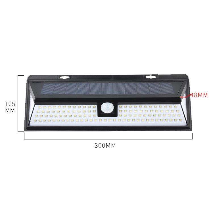 TG-TY00401 118 LED Solar 3-Sides Floodlit Motion Sensing Wall Light Outdoor Garden Corridor Stree...