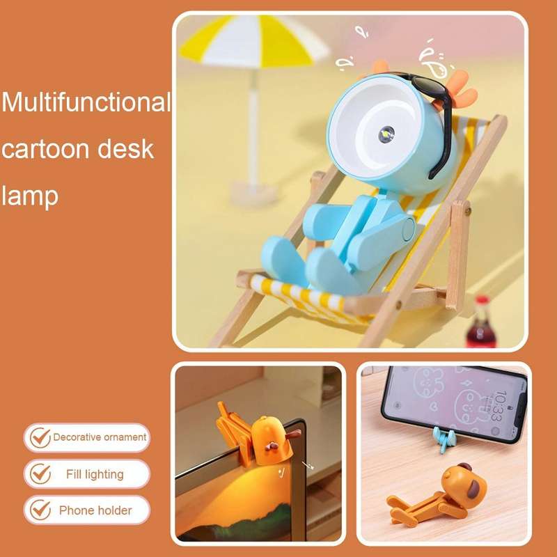 TL-23 LED Mini Foldable Cartoon Desk Lamp Pet Shape Decoration Table Lamp, Spec: Dinosaur (Light ...