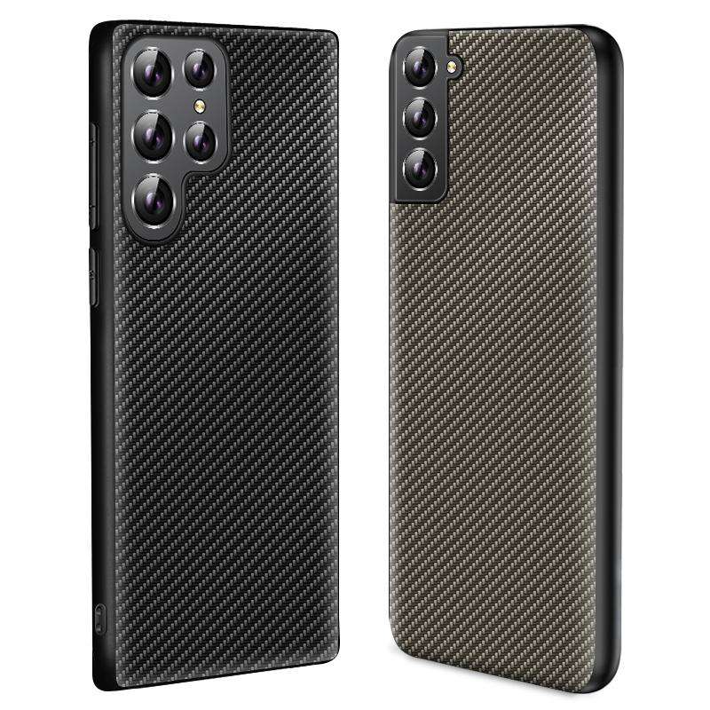For Samsung Galaxy S22+ 5G Ultra-thin Carbon Fiber Texture Printing Phone Case(Black)