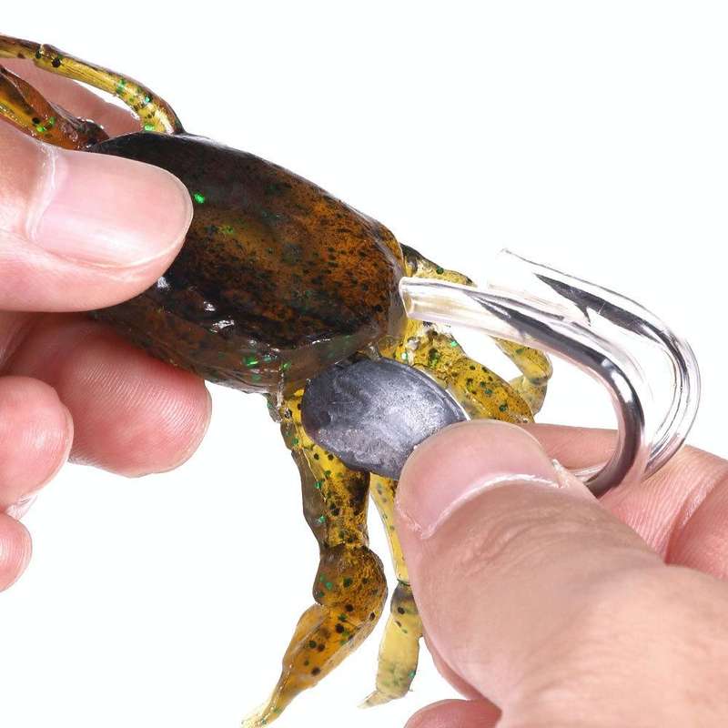 3 PCS HENGJIA SO068 Submerged Crab Hook Anti-hanging Bottom Ice Fishing Bait, Color: 10cm 30g Orange