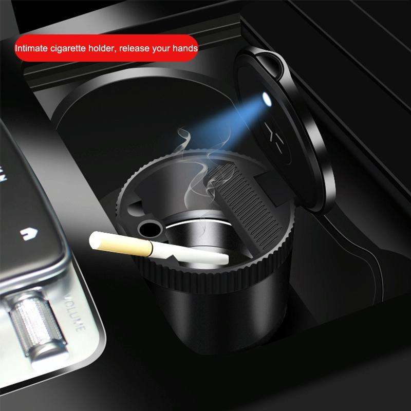 Car Ashtray With LED Ambient Light(Black)