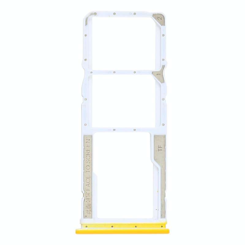 SIM Card Tray + SIM Card Tray + Micro SD Card Tray for Xiaomi Poco M3 M2010J19CG M2010J19CI (Yellow)