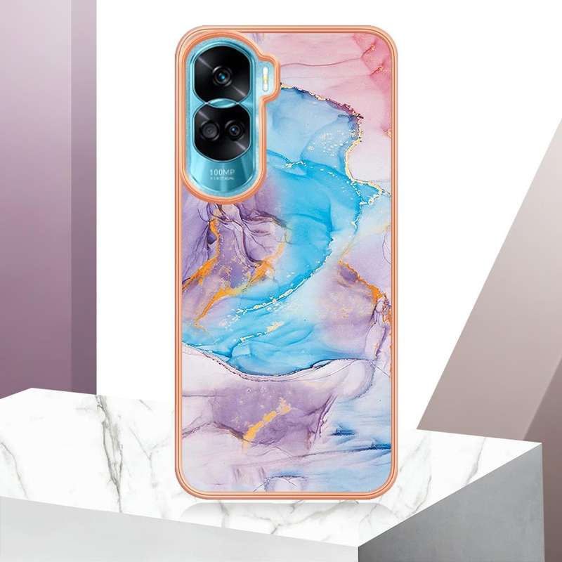 For Honor 90 Lite 5G Electroplating IMD TPU Phone Case(Blue Marble)