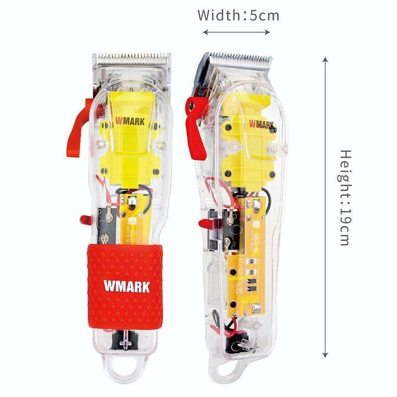 WMARK Transparent Hair Clipper With Non-slip Sleeve Rechargeable Clipper, EU Plug(108C)
