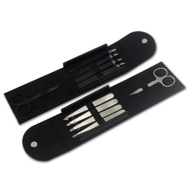 5 PCS / Set Eyebrow Beauty Tools Eyebrow Tweezers Vlip(Black)