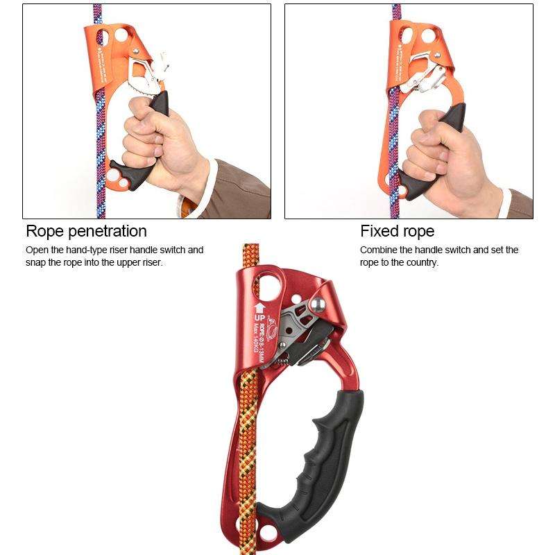 XINDA TP-8606 Outdoor Rock Climbing Aerial Work Anti-fall Handheld Rope Gripper for 8-12mm Diamet...