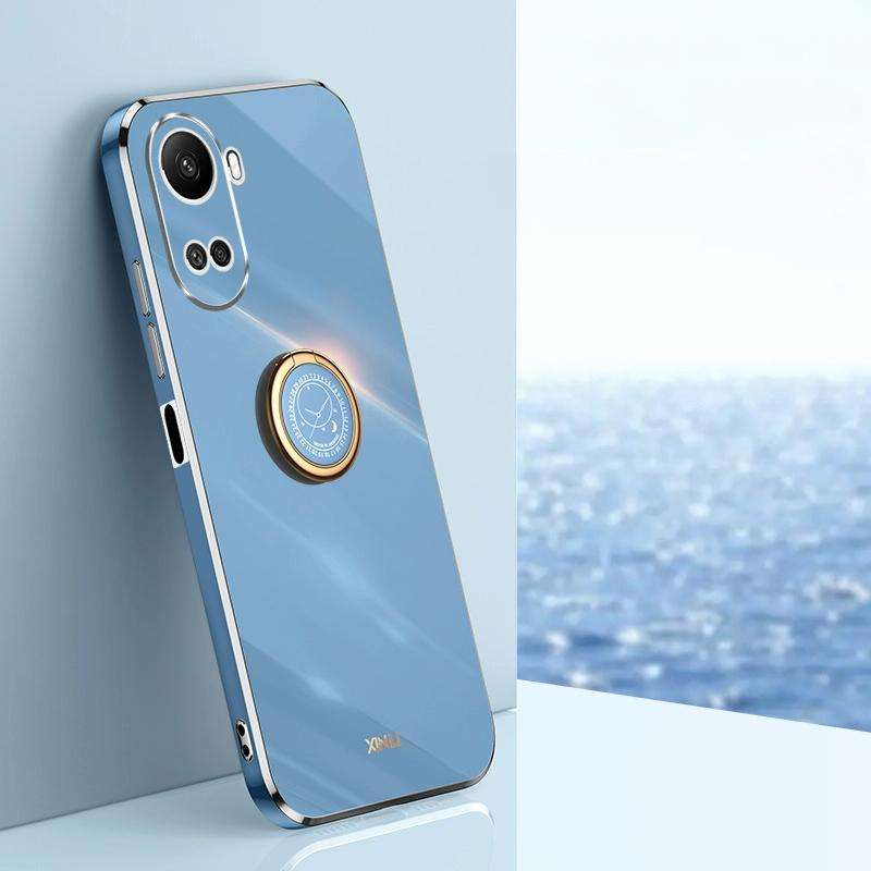 For Huawei nova 10 SE XINLI Straight Edge 6D Electroplate TPU Phone Case with Ring Holder(Celesti...