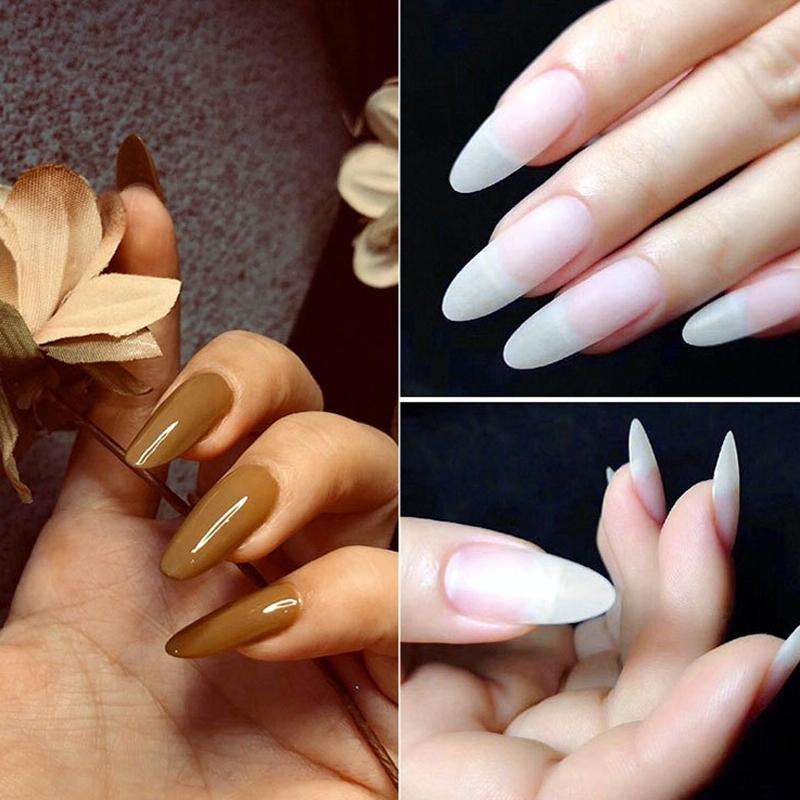 240 PCS Extended Manicure No-Engraving Frosted Thin Nail Piece WH-109 Single Number 5-9