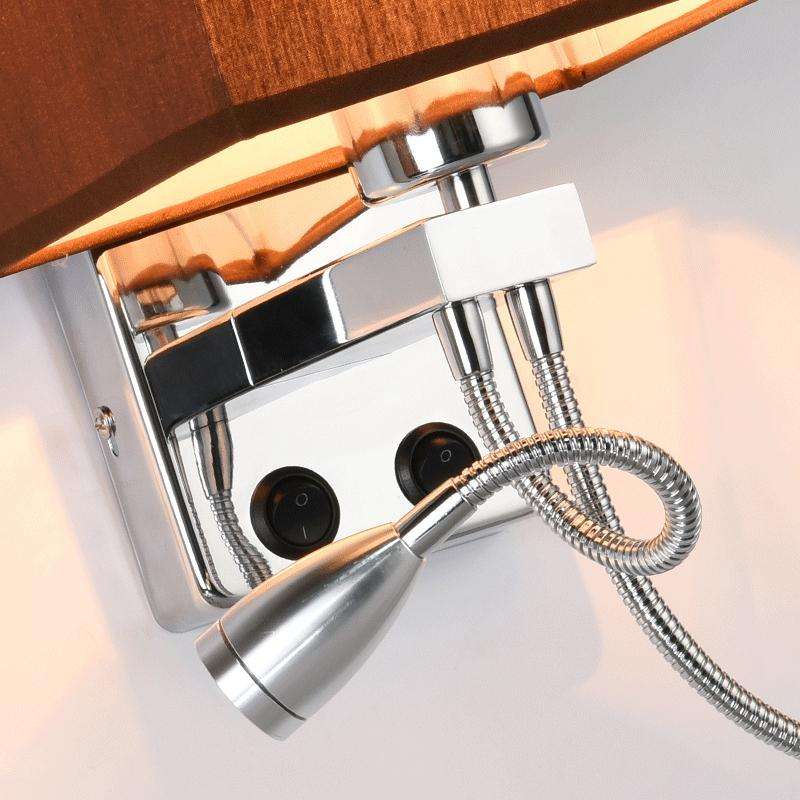 Creative Minimalist Living Room Bedroom Bedside Lamp Hotel Reading Lamp, Lampshade Color:Single T...
