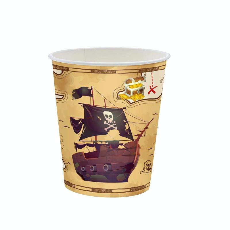 Pirate Treasure Hunt Themed Disposable Tablecloth Paper Plate Party Supplies Set(10 People Suit)